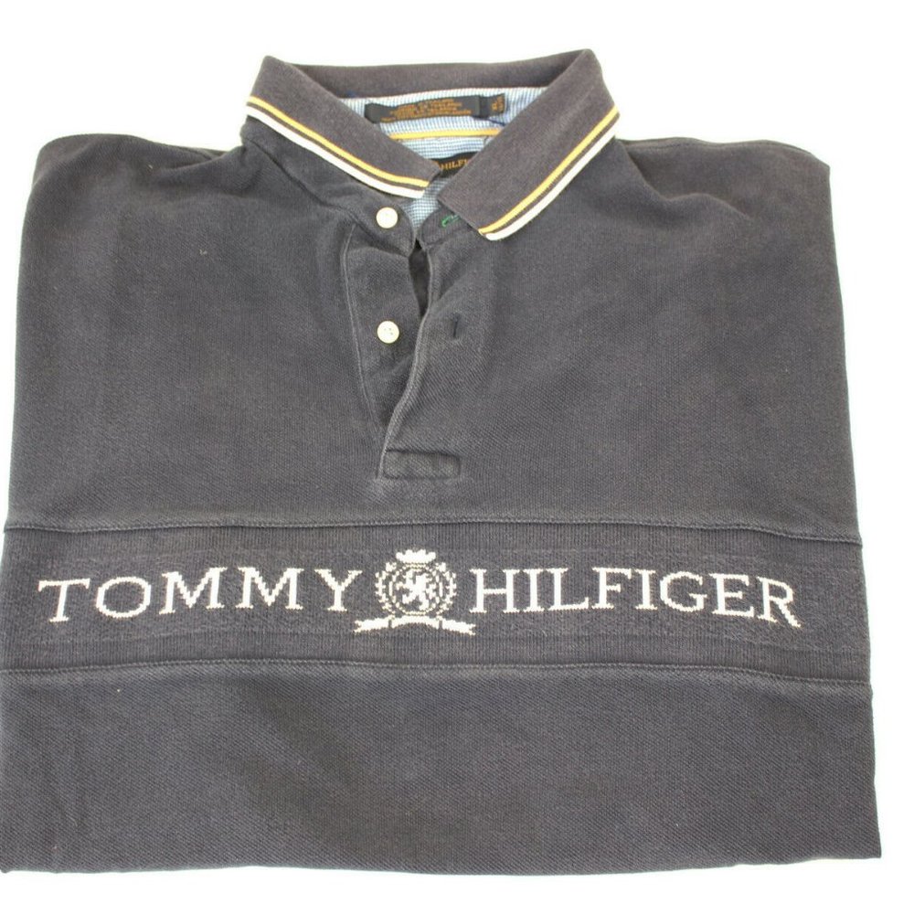 Vintage 90’s Tommy Hilfiger Navy Blue Polo Shirt